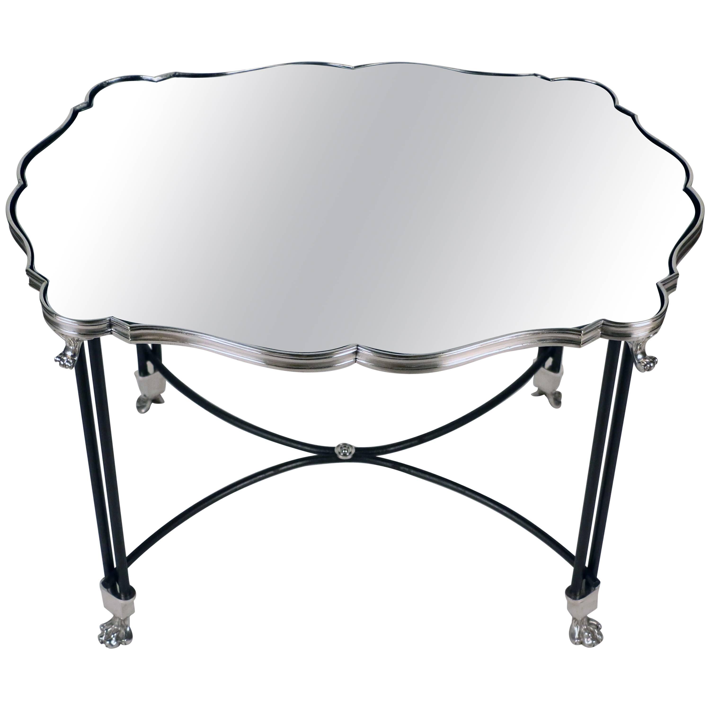 Antique French Mirrored Surtout de Table Now Mounted as a Low Table