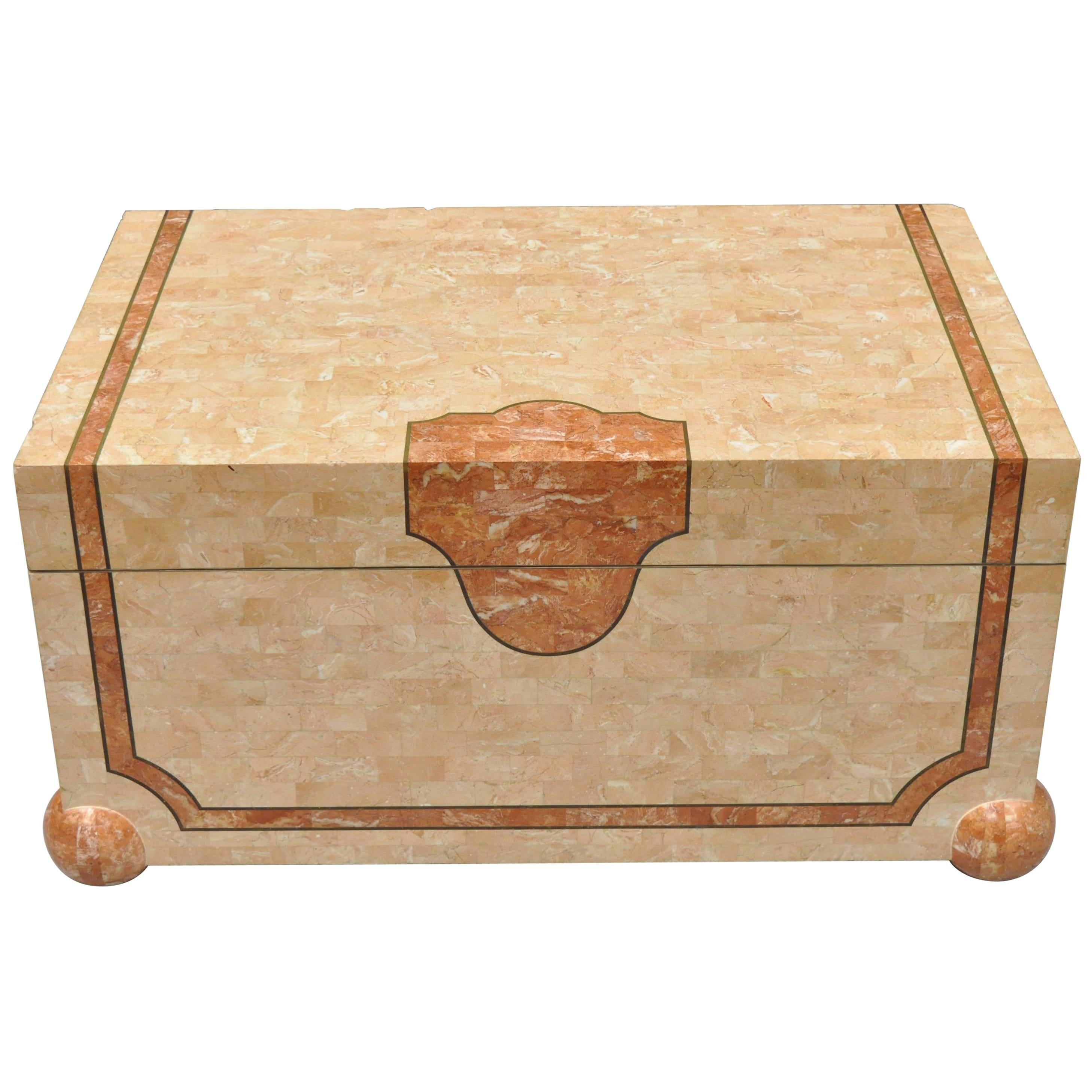 Robert Marcius Casa Bique Tessellated Stone Trunk Box Coffee Table Chest