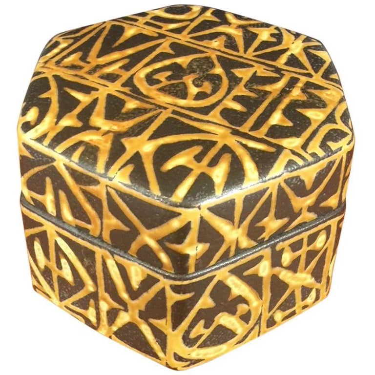 Midcentury Ceramic Lidded Box or Humidor by Nils Thorsson for Royal