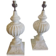 Pair of Vintage Urn Traditional Table Lamps Architectural Oversized