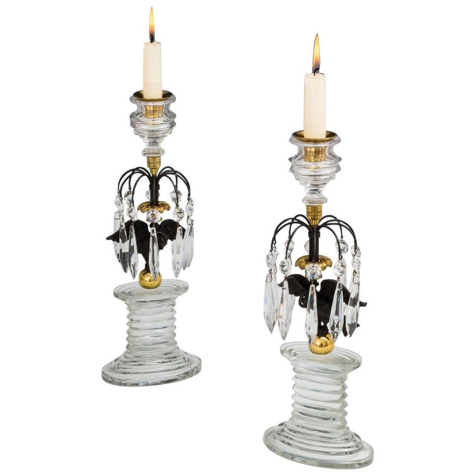 Fine Pair of Regency Eagle Candlesticks For Sale