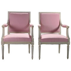 Antique Pair of Louis XVI Armchairs Late 19th Century