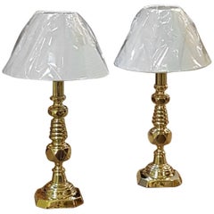 Pair of Large Edwardian Brass Candlesticks