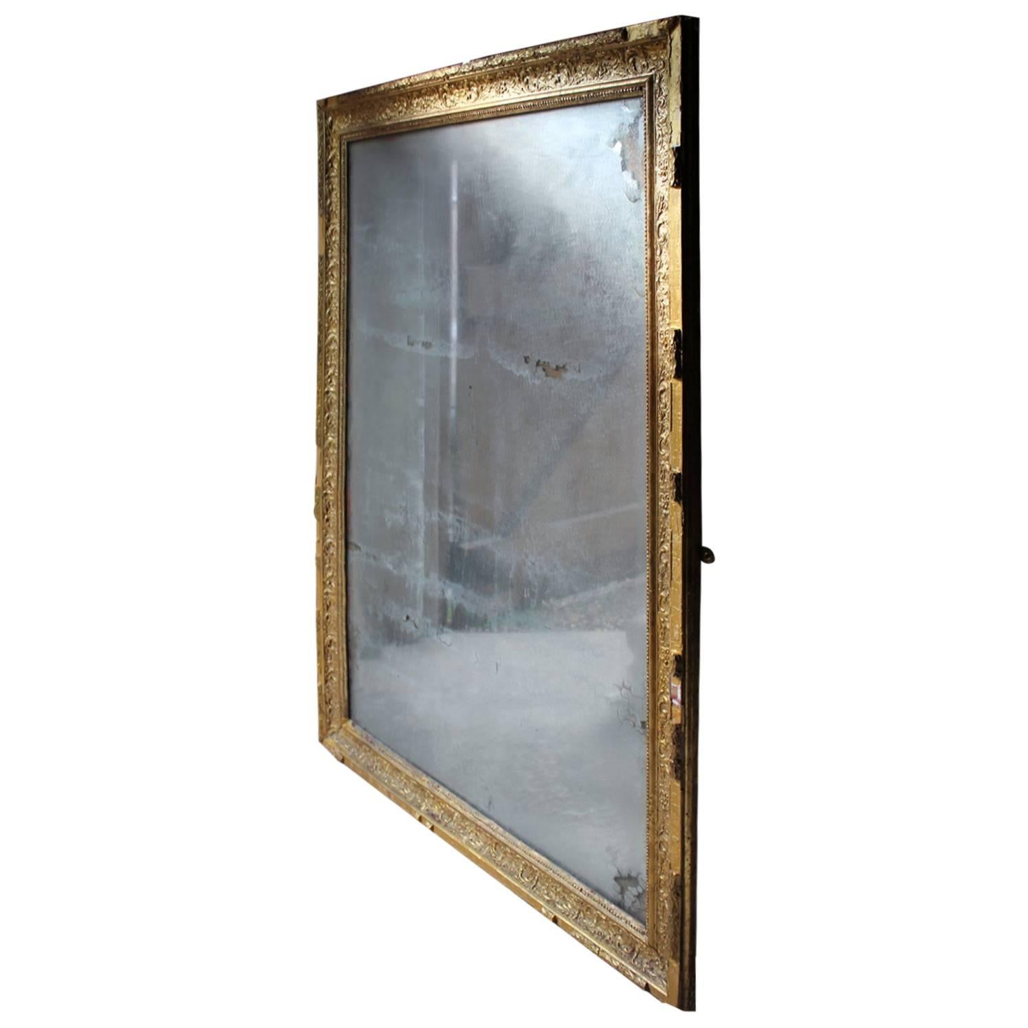 Stunning Large 19th Century French Giltwood and Gesso Wall Mirror, circa 1880