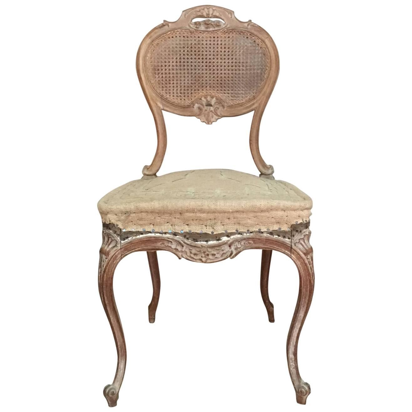 Louis XV Style Cane Chair Entirely Restored in the Traditional Way, 1900s