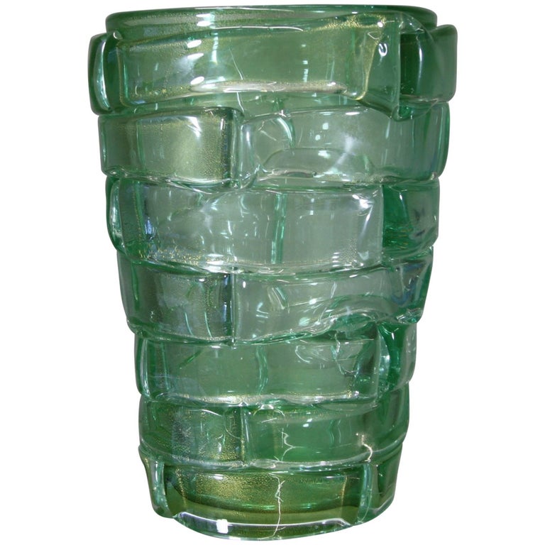Murano Glass Vase, Italy 'Green' at 1stDibs