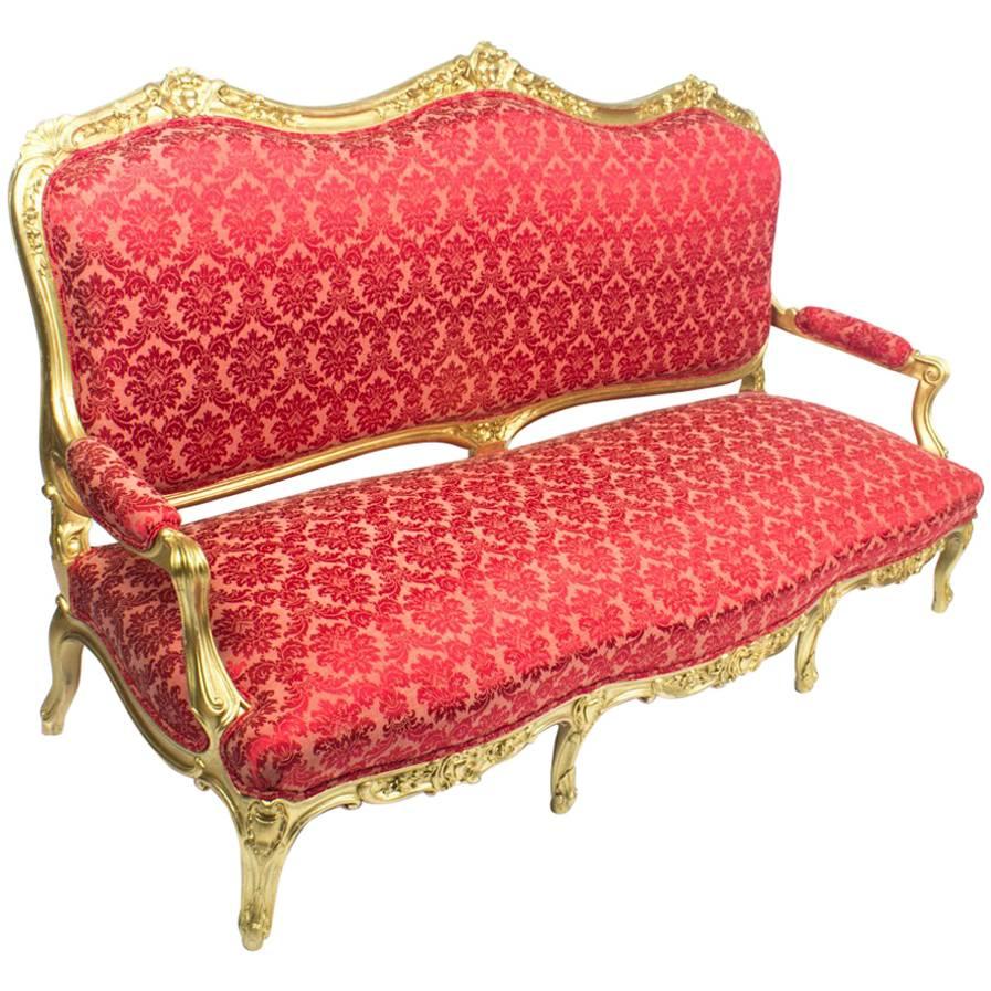 19th Century French Giltwood Framed Canape' Settee from Humewood Castle