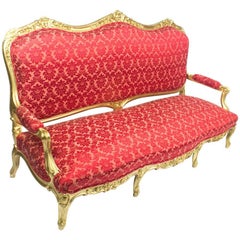 19th Century French Giltwood Framed Canape' Settee from Humewood Castle