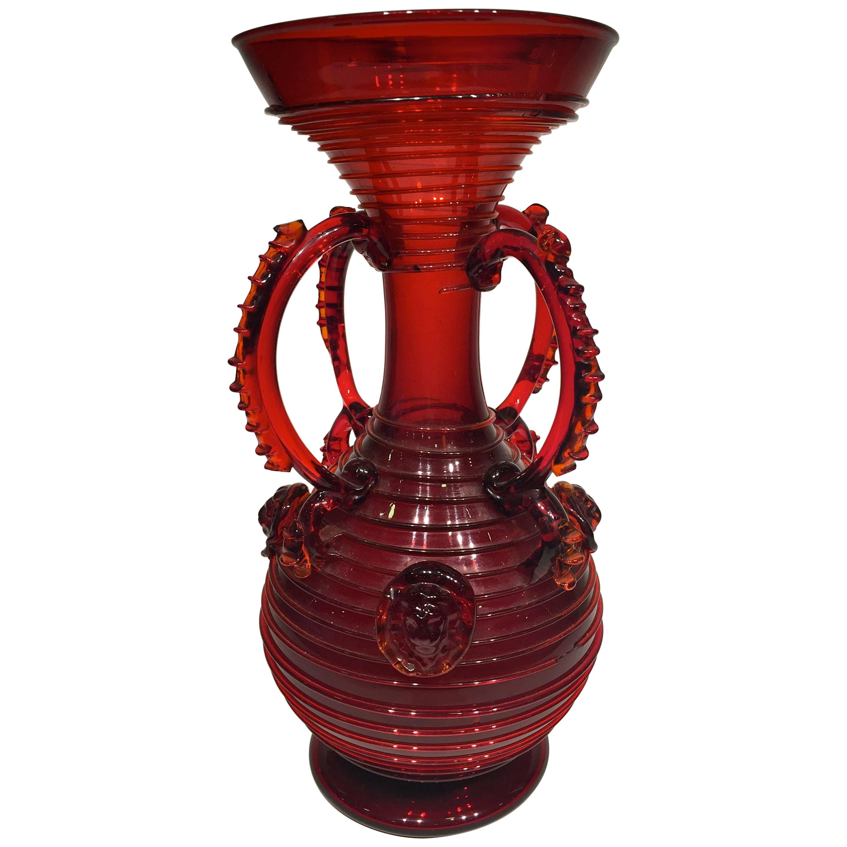 BENVENUTO BAROVIER Murano Glass Vase circa 1890 For Sale