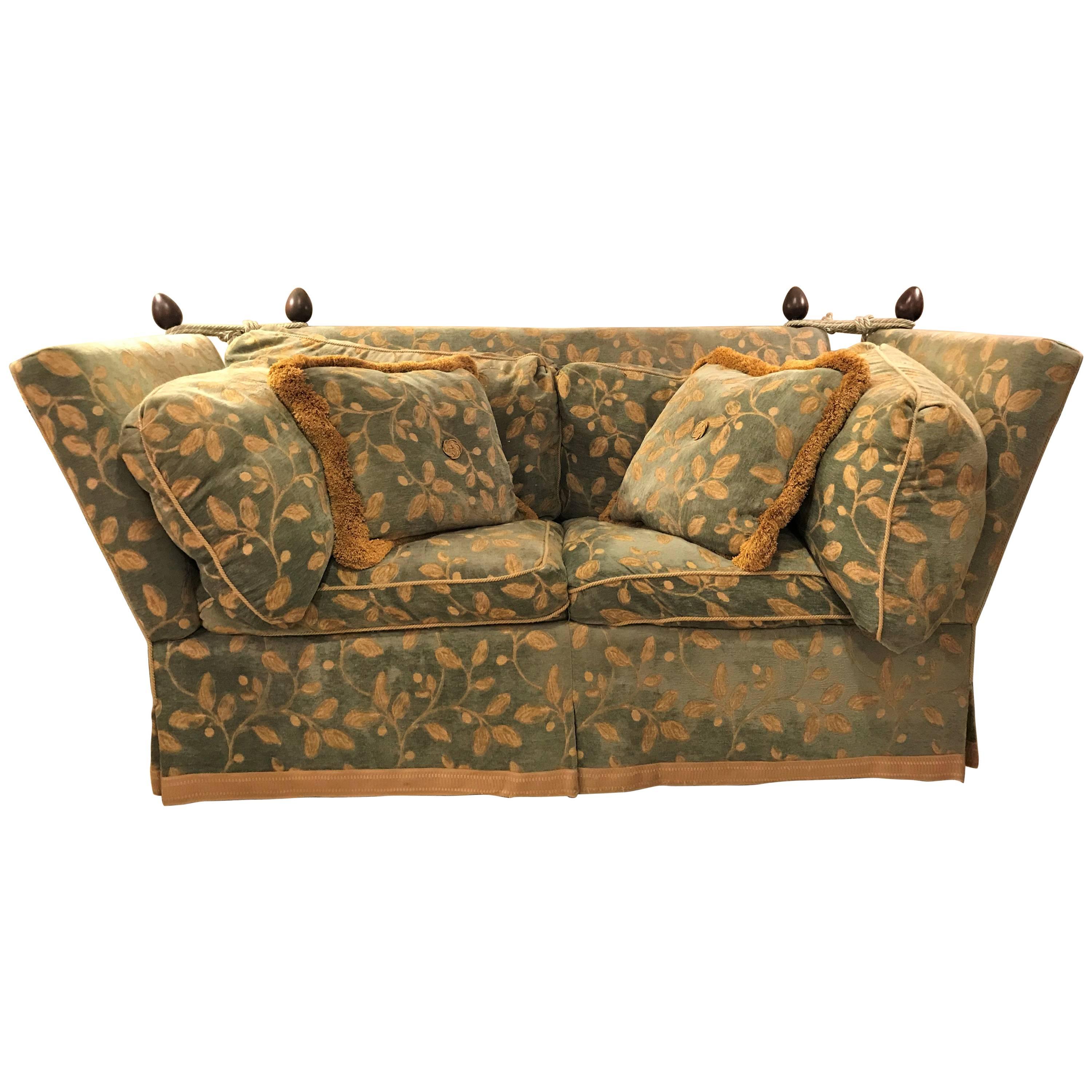 Hollywood Regency Style Knole Sofa Daybed With Custom Pillows