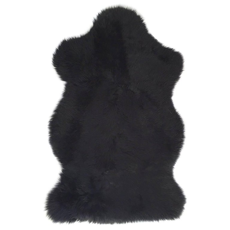 Forsyth New Zealand Sheepskin Throw Black For Sale at 1stDibs