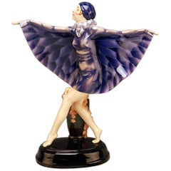 Goldscheider Vienna Lorenzl Dancing Butterfly Lady Captured Bird Model 5230 1930