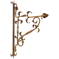 Beautiful 18th Century Iron Sign or Lantern Holder from France