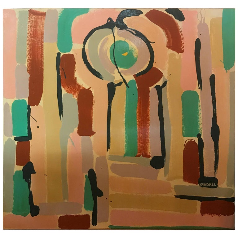 Vintage Richard Kendall Large Abstract Painting Art, 1970s, Midcentury