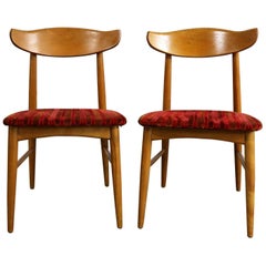 Pair of Mid-Century Modern Birchcraft Danish Style Side Chairs by Baumritter