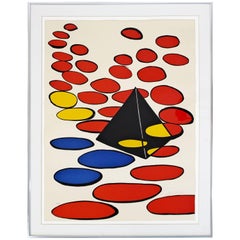 Mid-Century Modern Framed Lithograph Signed & Numbered, Alexander Calder, 1970s