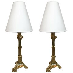 Pair of Brass Neo Classical Lamps by Cattadori, Italy, 1970s