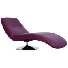 Ewald Schillig Slice daybed Designer Recliner Chair Leather Red Bordeaux