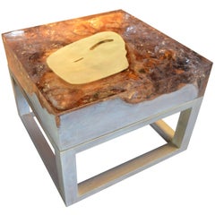 Andrianna Shamaris Cracked Resin Side Table or Coffee Table