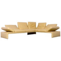 Koinor Raoul Designer Corner Sofa Yellow Leather Function Modern