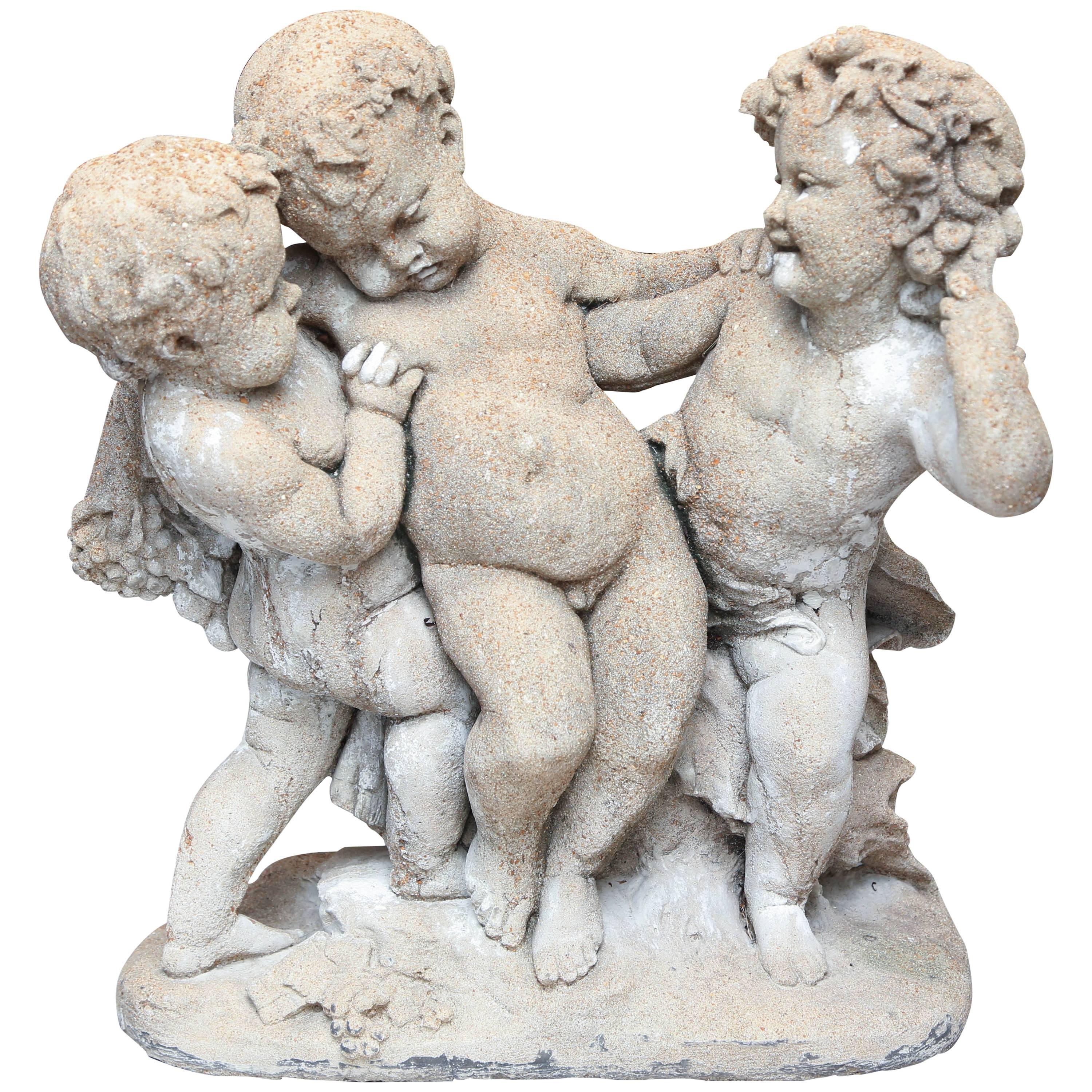 Late 19th Century French Frolicking Putti Statue
