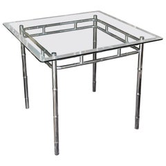 Midcentury Chrome Faux Bamboo Breakfast Table