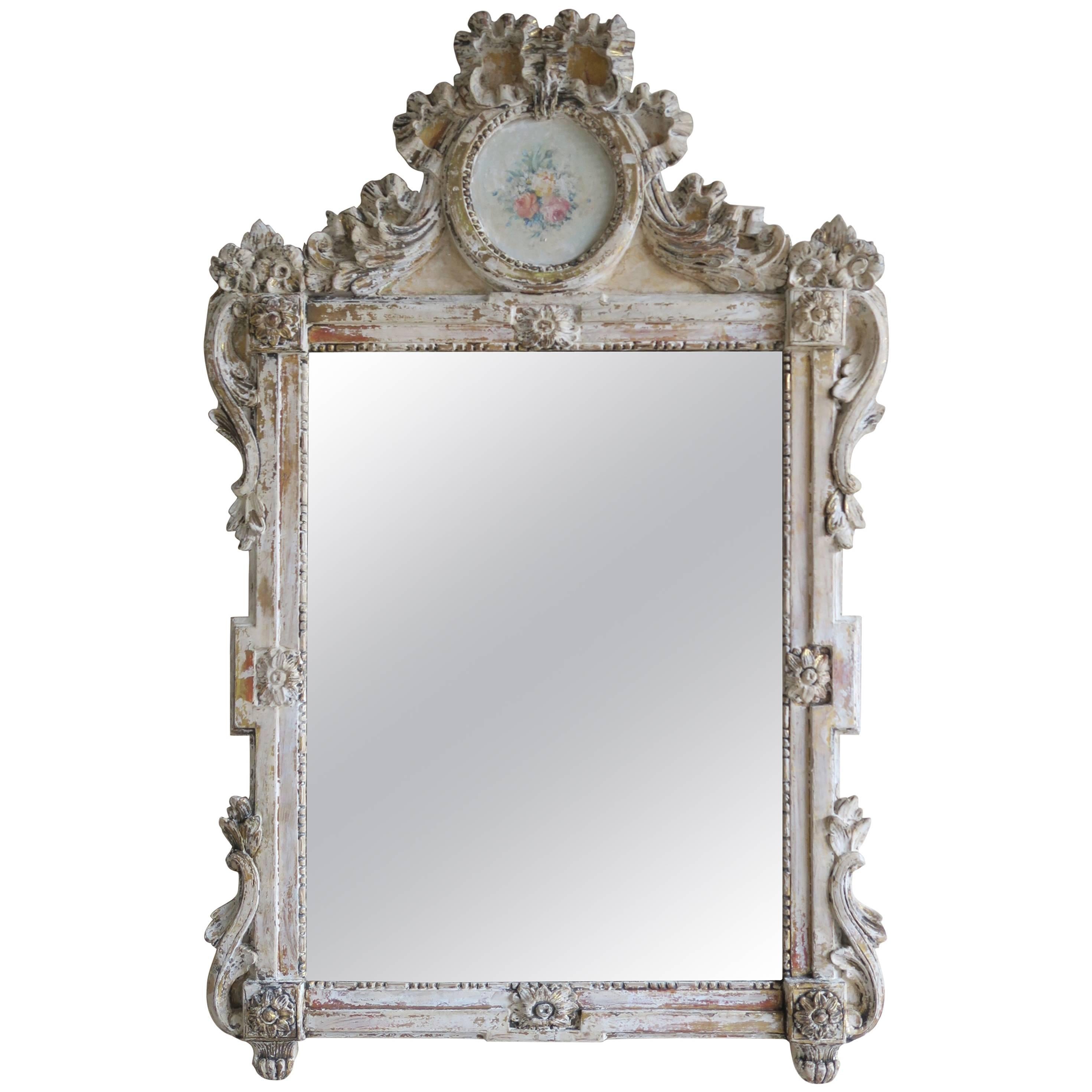 19th Century French Painted Louis XV Style Mirror