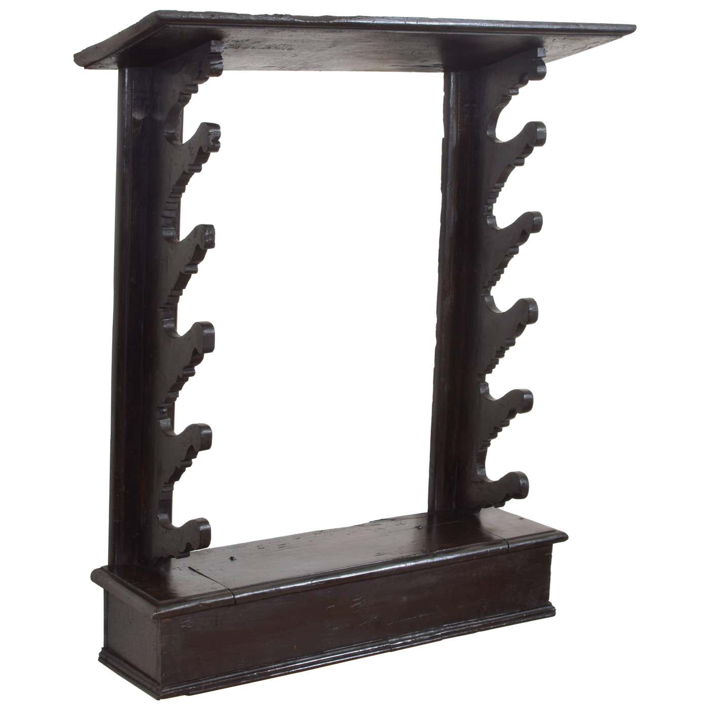 Italian Baroque Period Dark Walnut Gun Rack, 17th-18th Century at 1stDibs