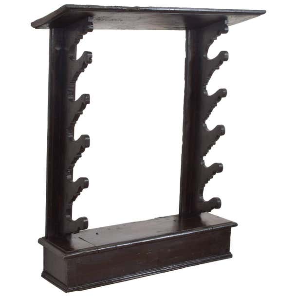 Italian Baroque Period Dark Walnut Gun Rack, 17th-18th Century at 1stDibs