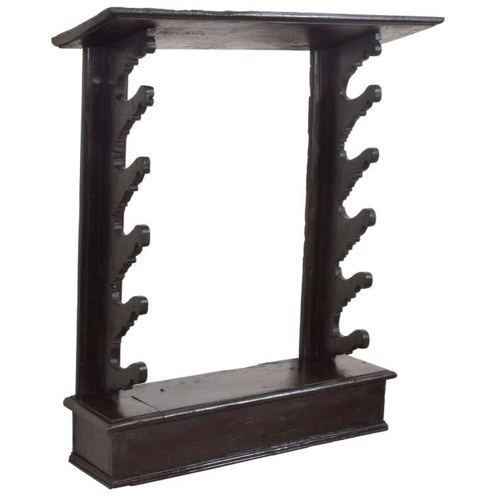 Italian Baroque Period Dark Walnut Gun Rack, 17th-18th Century at 1stDibs