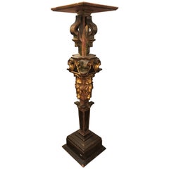 Antique Continental Italian Gilt Distressed Continental Pedestal