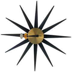 Used George Nelson Spike Sunburst Clock for Howard Miller, circa 1960, Signed