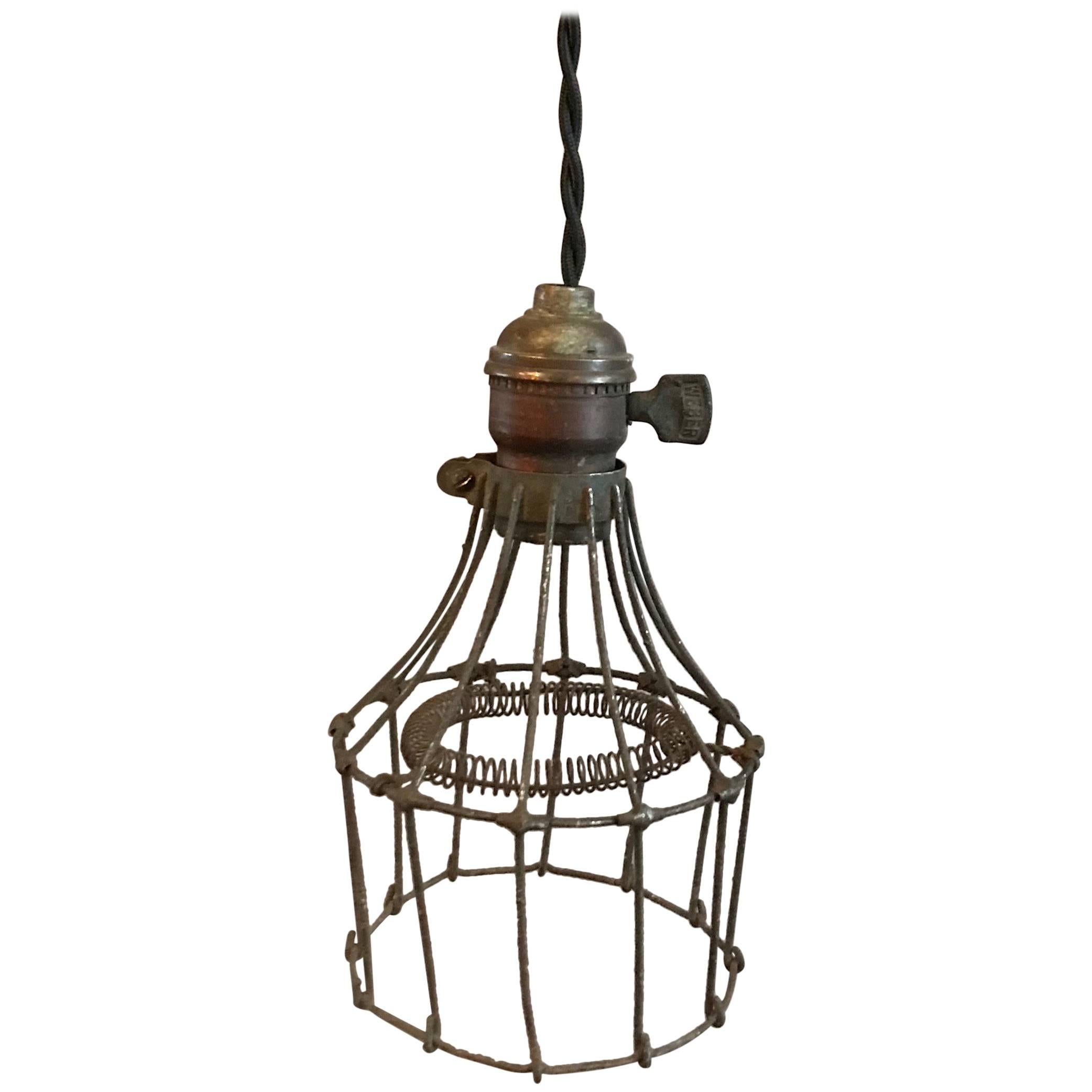 Industrial Steel Wire Cage Pendant Light