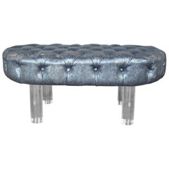 Oval Leather Bench
