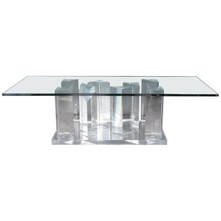 Lucite Prism Coffee Table at 1stDibs