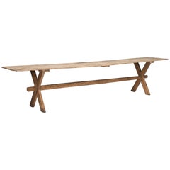 Primitive Trestle Table, circa 1930