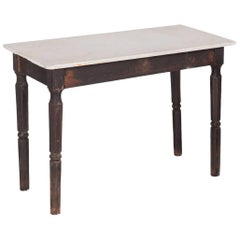 Marble Top Table on Wooden Base, circa 1900