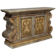Italian Baroque Style Painted Sideboard Credenza