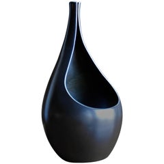 Black "Pungo" Vase by Stig Lindberg for Gustavsberg