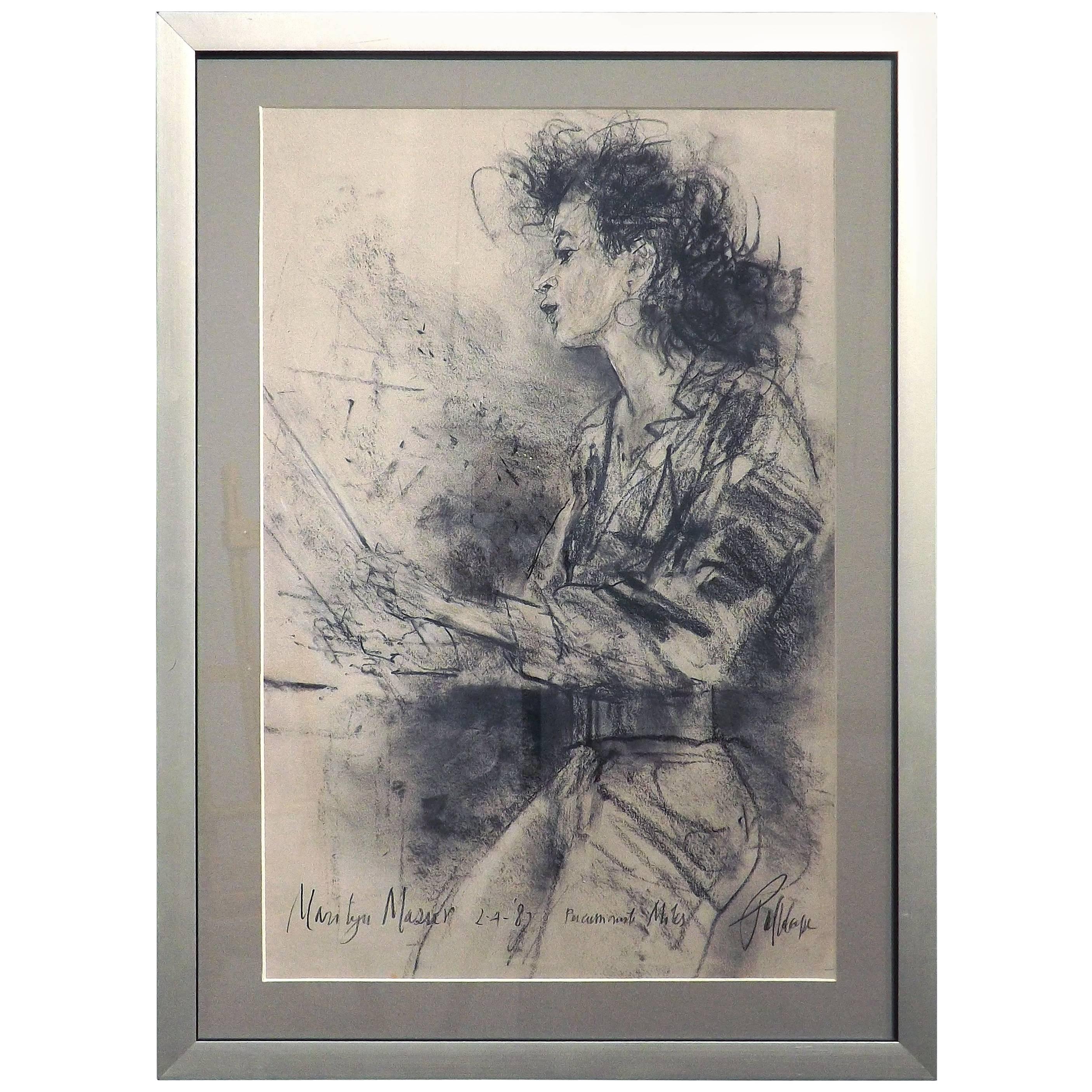 Portrait of Marilyn Mazur by Piet Klaasse, Dated 1987 For Sale