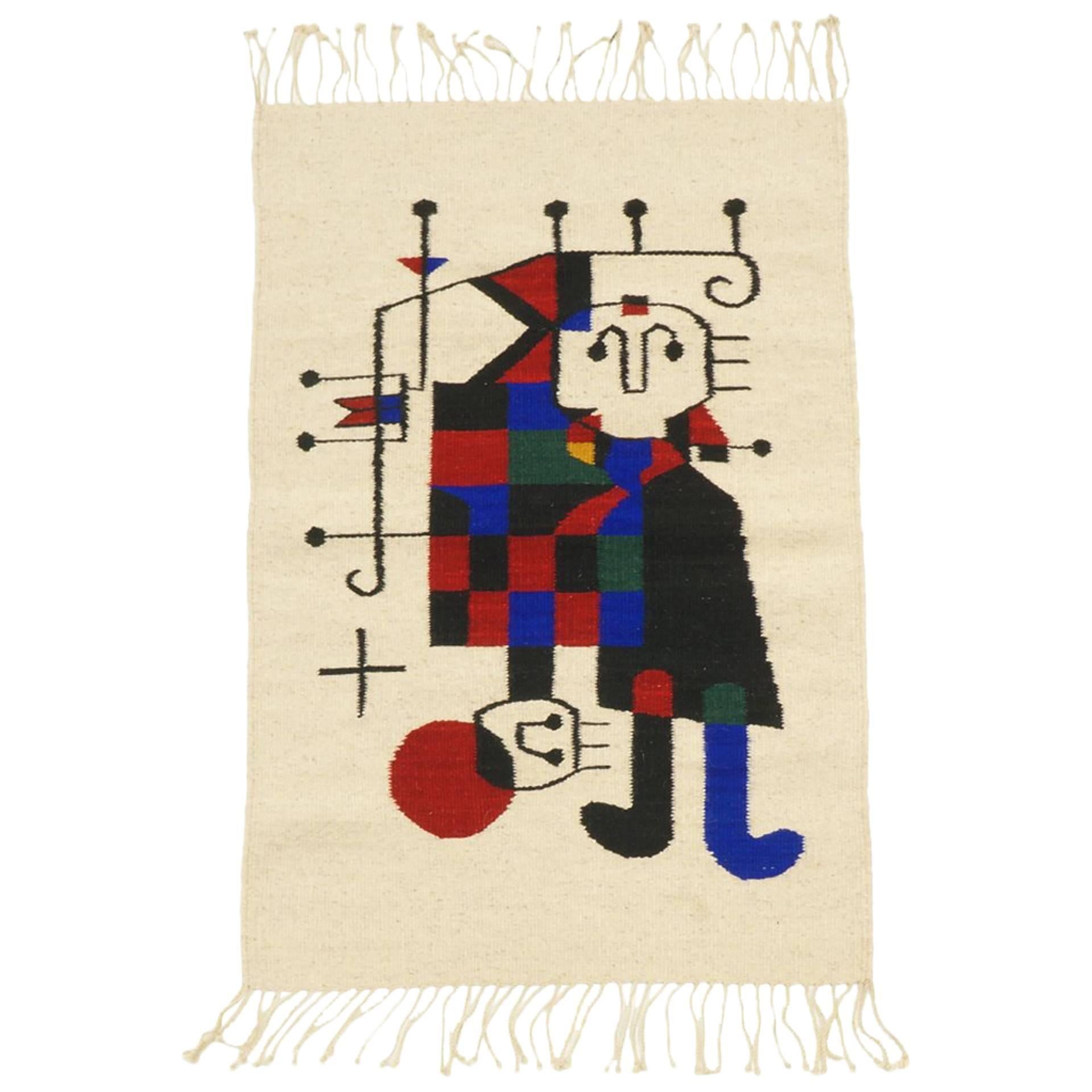 Wool Textile Wall Hanging in the style of Joan Miro