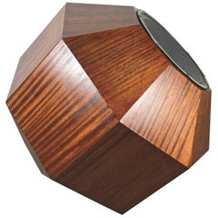 Unusual Oversized Eight-Sided Ribbon Mahogany Speaker, Space Age Sculpture