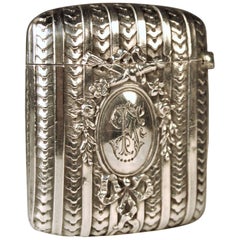 French Sterling Silver Vesta Case, Late 19th Century