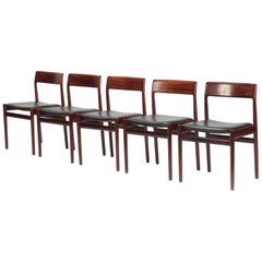 5 Johannes Norgaard Rosewood Chairs, 1960s