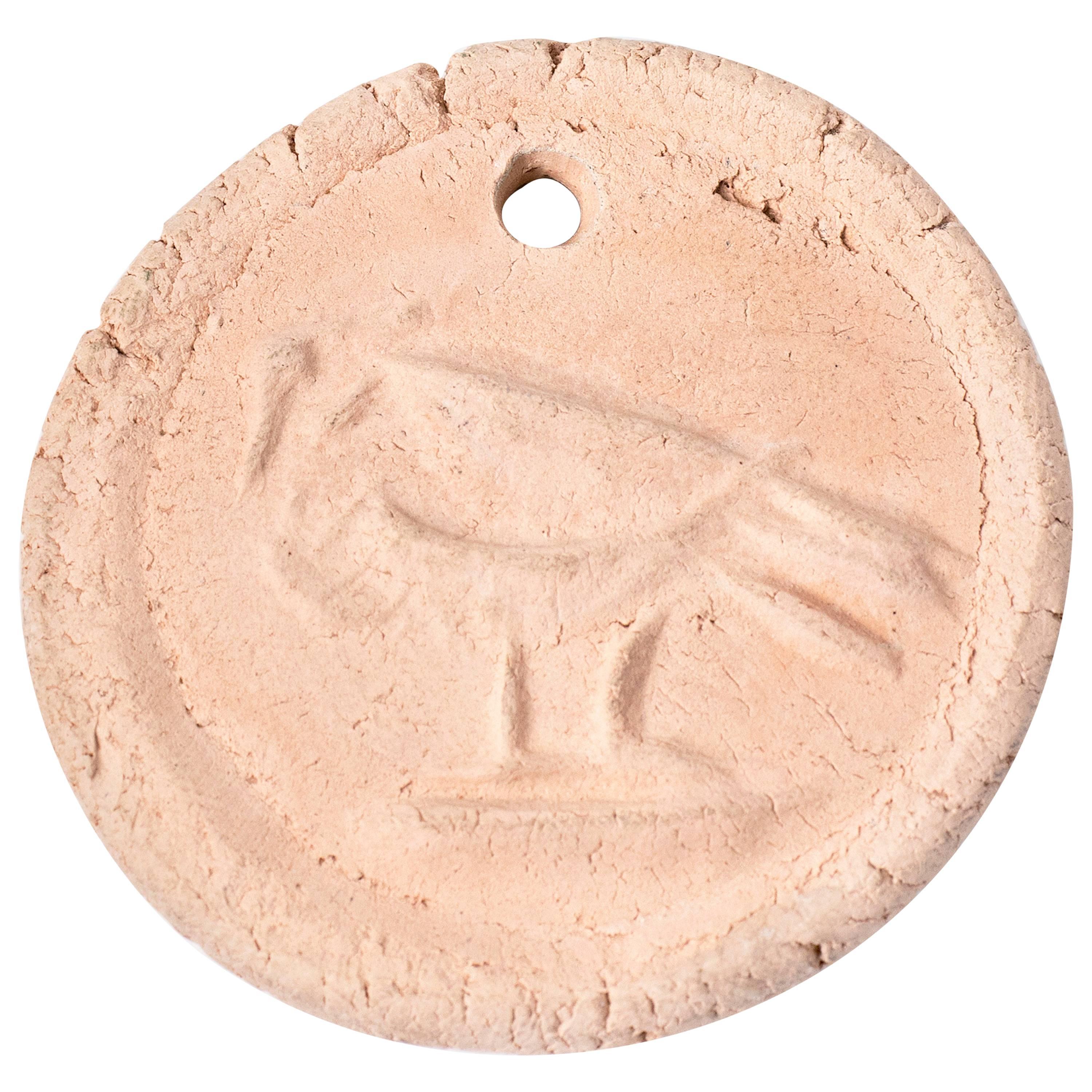 "Bird in Profile" Ceramic Medal Pendant by Pablo Picasso, circa 1940, France