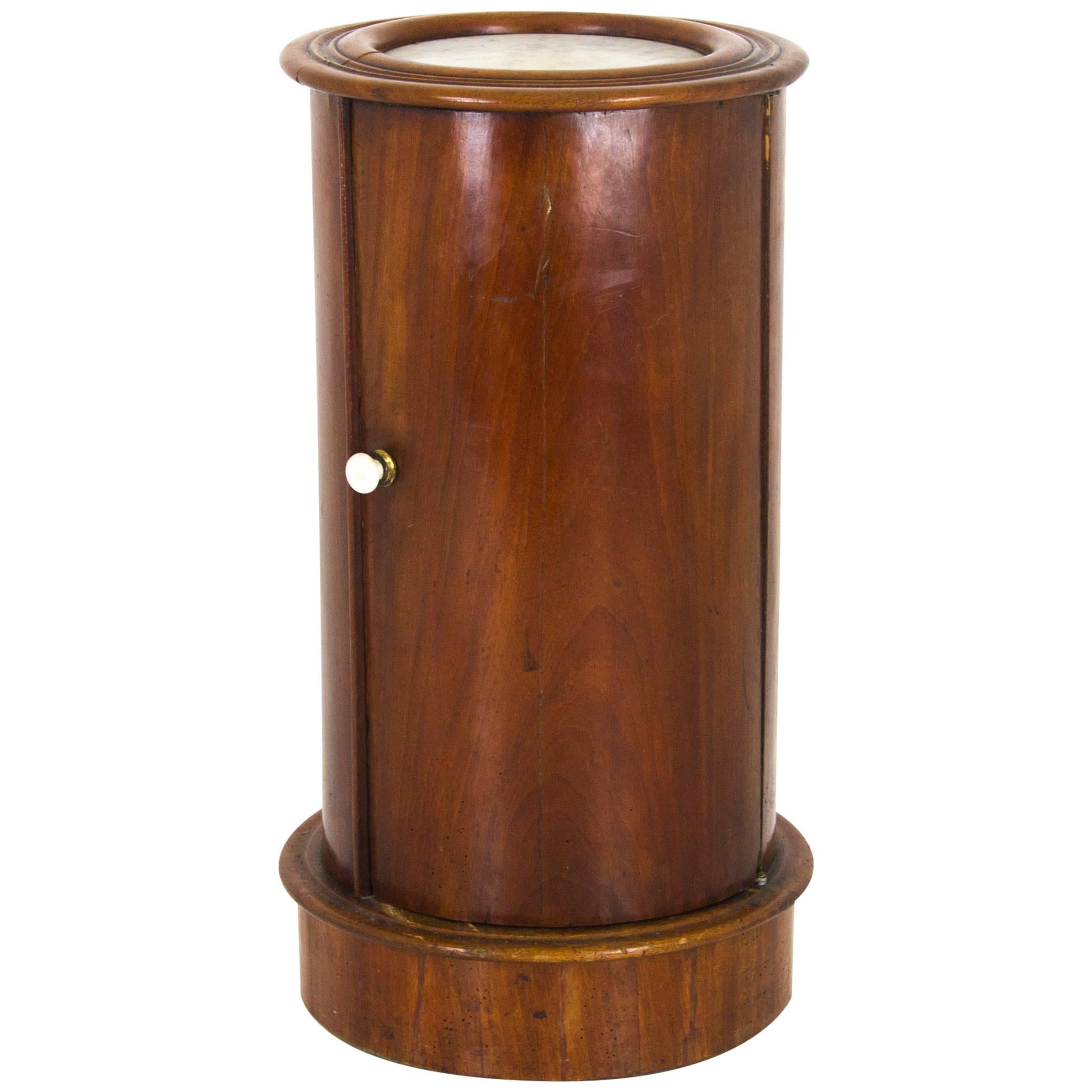 Antique Nightstand, Bedside Table, Cylindrical Lamptable, Scotland 1880, B928
