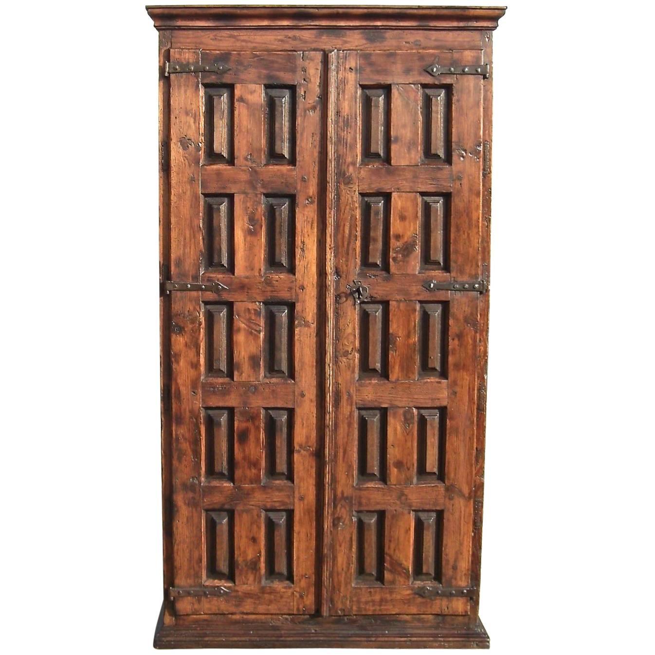 Early 18th Century Mixed-Wood Spanish Pantry Cabinet
