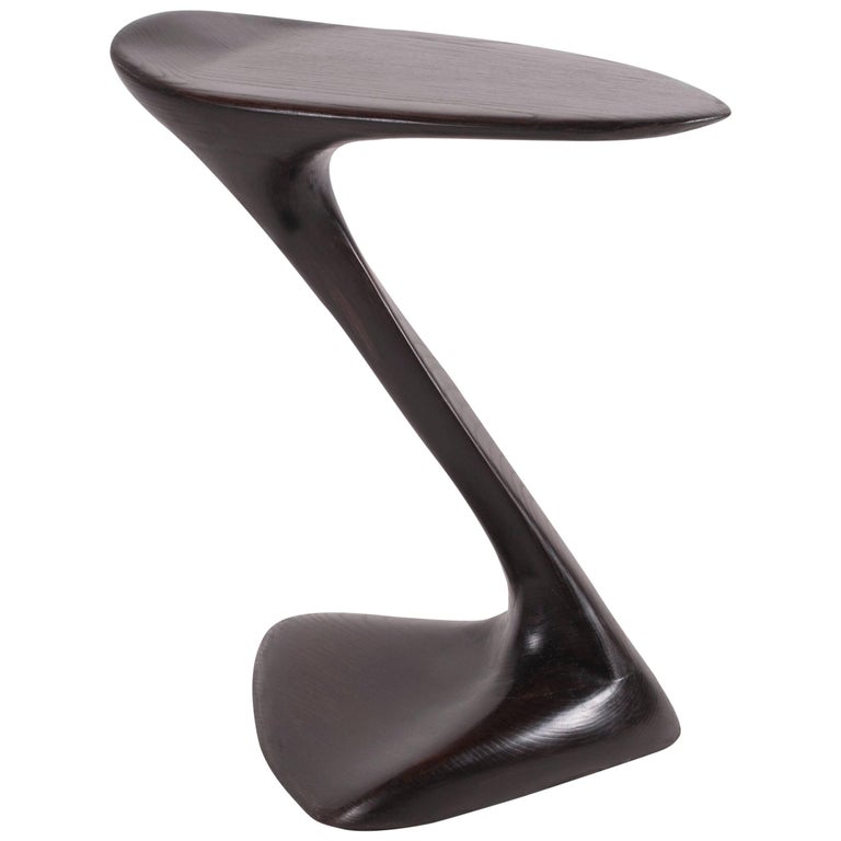 Amorph Palm Side Table, Solid Wood, Ebony Stain For Sale at 1stDibs