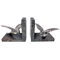 Vintage Pair of Art Deco Bird Bookends, Probably French, circa 1930