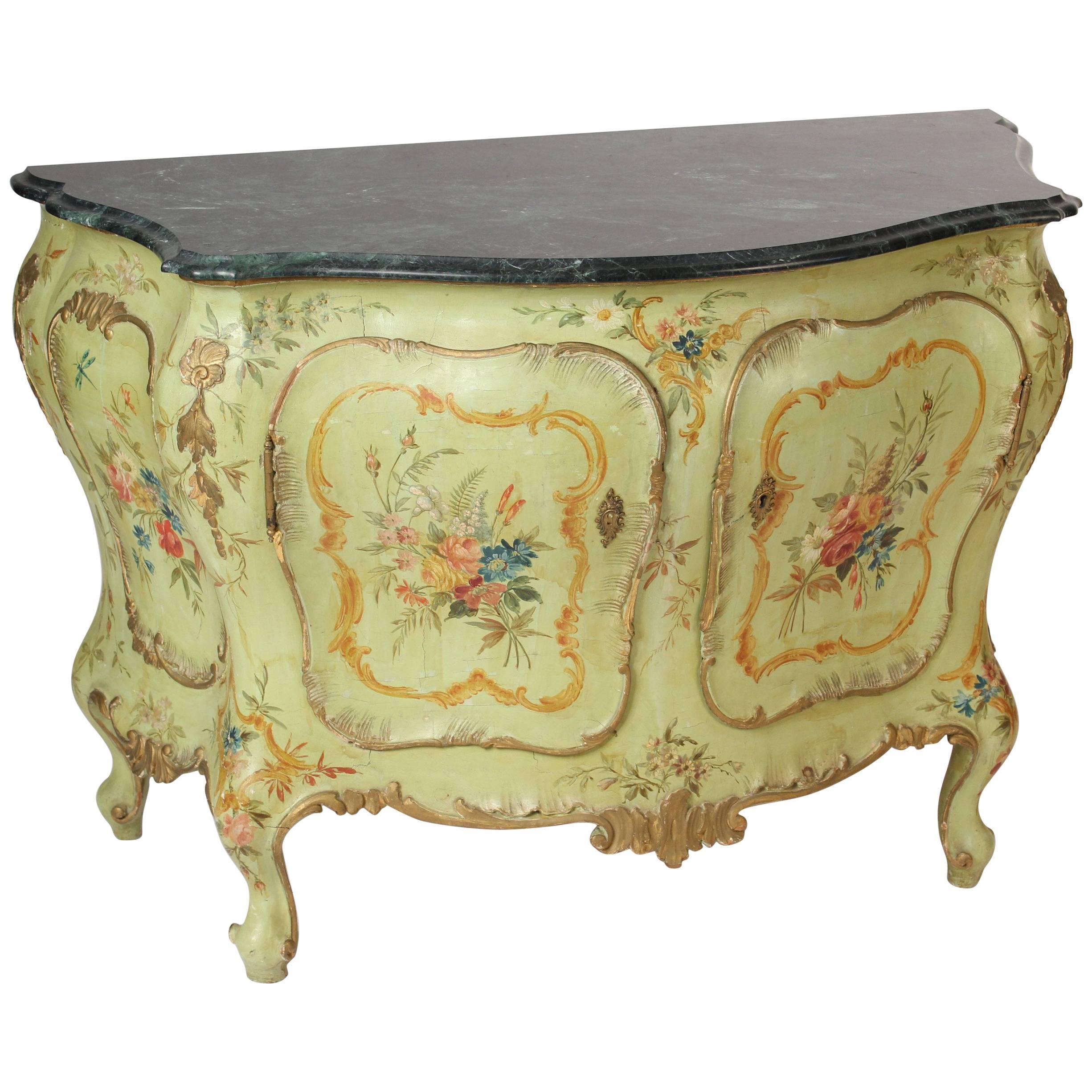 Italian Louis XV Style Painted Cabinet